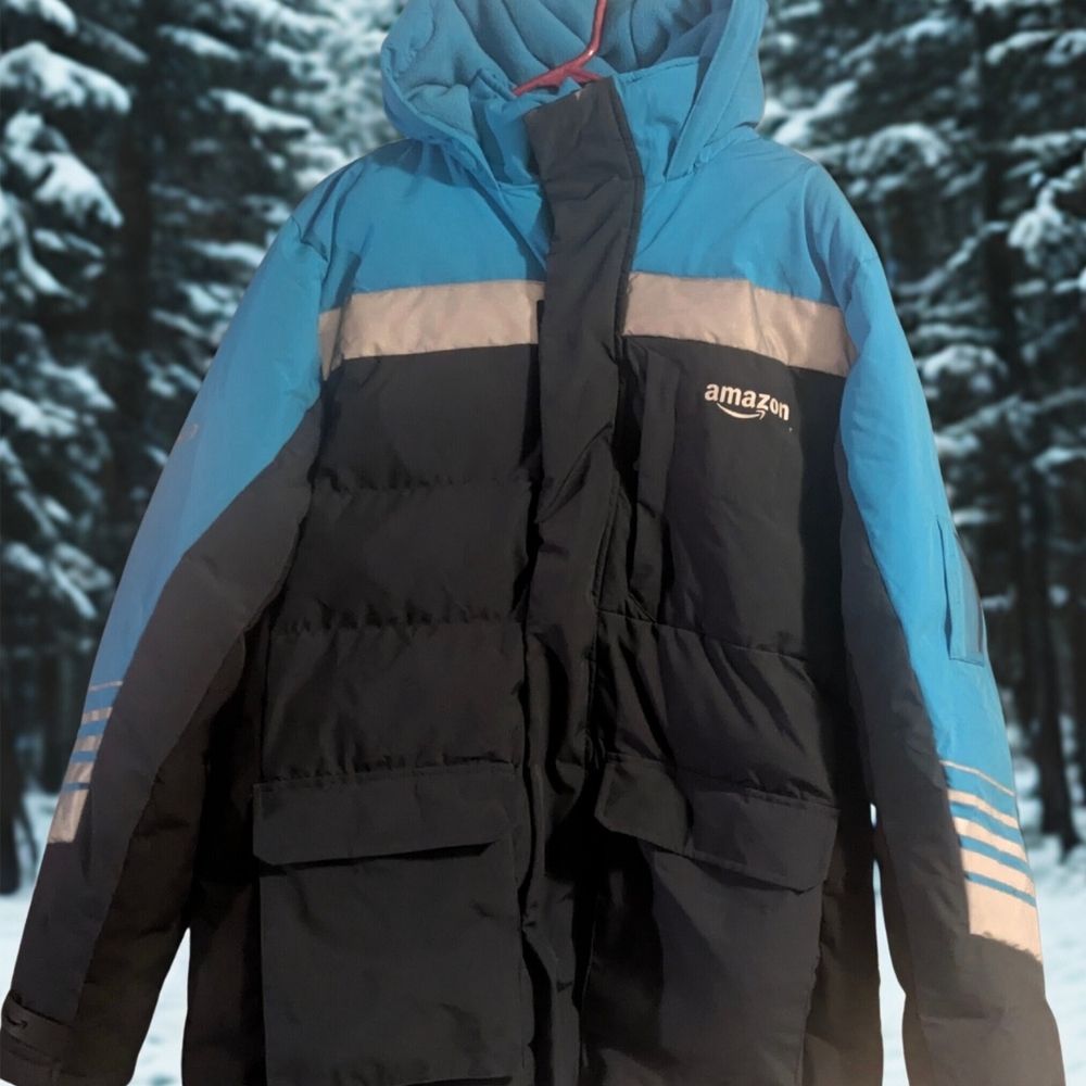 Squid Ink Blue Amazon Parka and Navy Winter Jacket Delivery